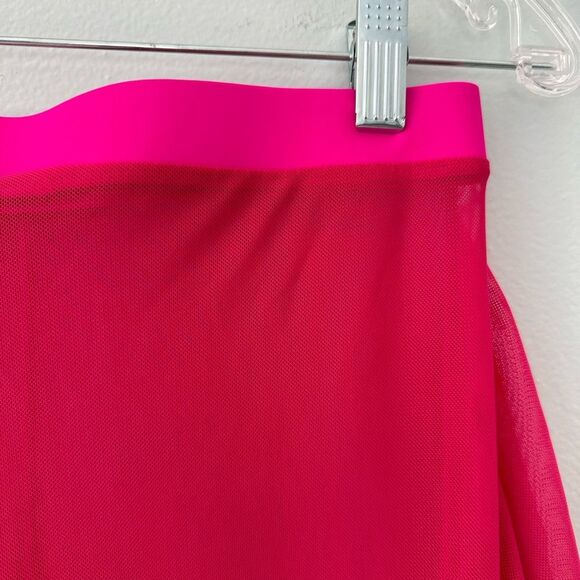 Ruffle Sheer Pants Mesh Beachwear Neon Pink Festival Bikini Cover Up size Medium - Picture 9 of 10
